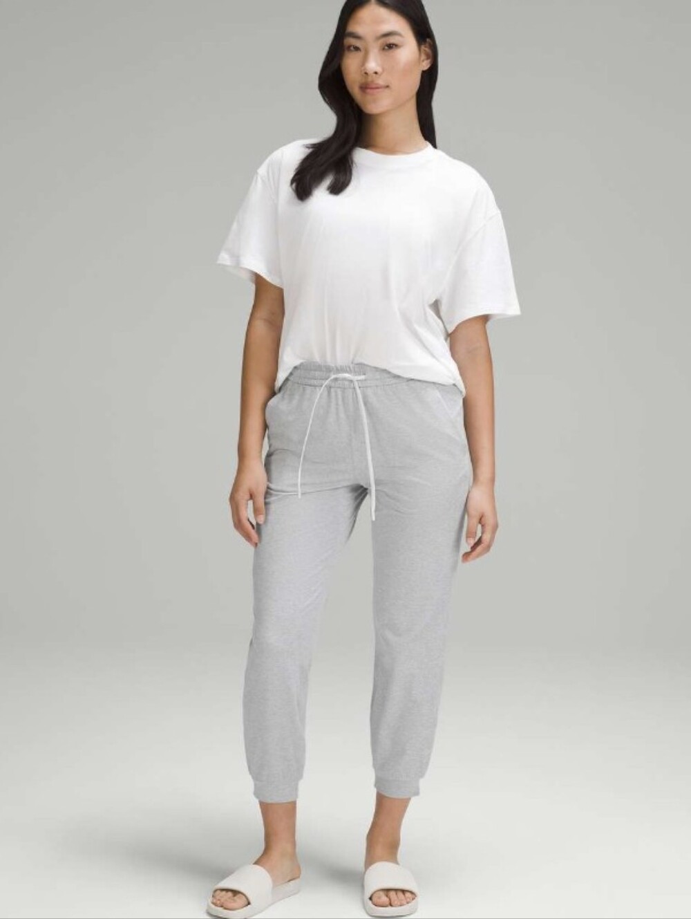 Lululemon Soft Jersey Classic Fit Mid-Rise Joggers Size 12 Grey W5GCSS EUC